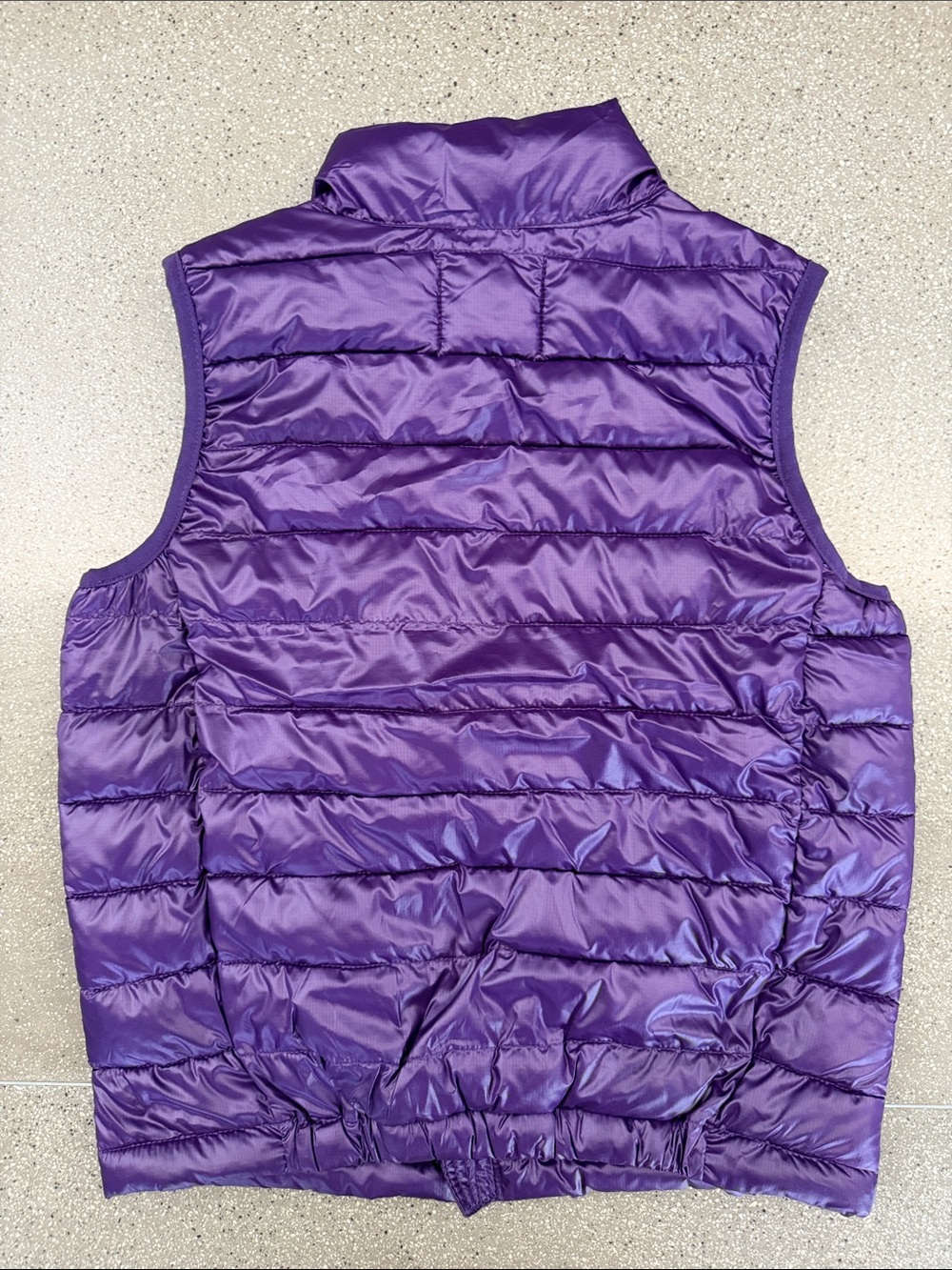 Primary Purple Quilted Puffer Vest with Red Zipper Accent - Picture 5 of 5